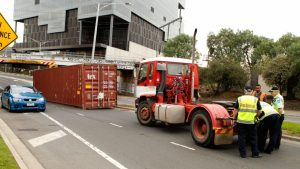 Gallery | Truck crashes into Footscray’s Napier Street bridge