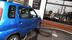 Seddon: Three women unhurt as car ploughs into shop wall