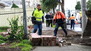 Wild weather: Yarraville wall collapse injures woman