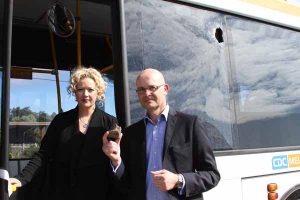 Bus services suspended after rock attacks