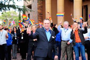 Rainbow flags fly for equality