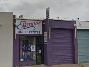 Smash and grab at sex shop