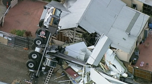 Falling crane crushes Yarraville home