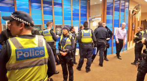 Chaotic council scenes as police evacuate Footscray Park protestors