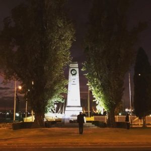 Lone figure salutes fallen at Williamstown cenotaph