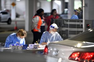 Drive-through testing sites open