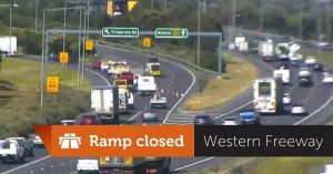 Traffic chaos after truck rollover