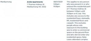 Maribyrnong apartment block in lockdown