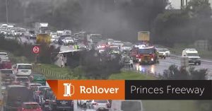 Princes Freeway truck rollover