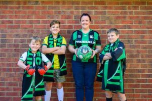 United in green and black