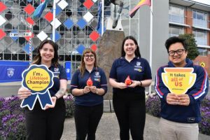 Kicking goals in blood challenge