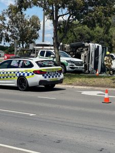 Truck roll-over sparks concerns