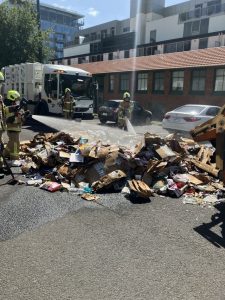 Truck fire sparks recycling warning