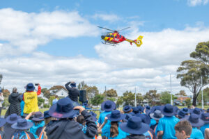 Rescue helicopter makes Newport school visit