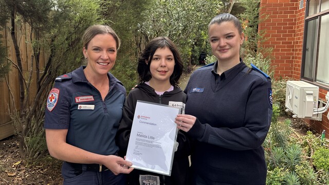 Twelve-year old recognised for bravery