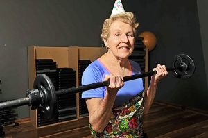 80-year-old kicks off birthday at the gym