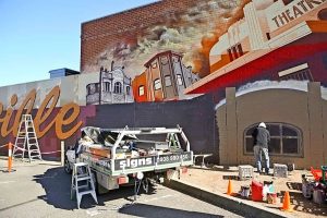 Taggers target repainted Yarraville Village mural