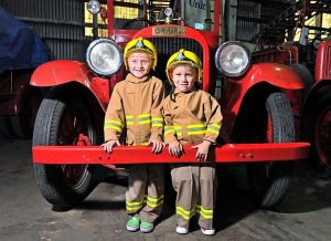 Vintage MFB trucks on display at Newport